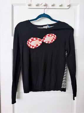 Lisa Todd vintage sunglasses black knit sweater